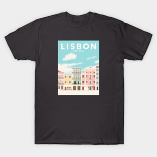 Colorful Lisbon, Portugal Travel Poster T-Shirt